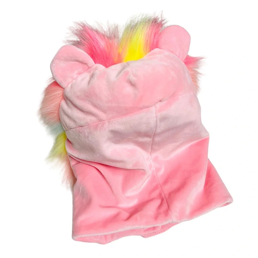 H&M Kids Pink Plush Lion Hat OS Halloween/ Play Dress Up Costume